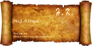 Huj Kinga névjegykártya